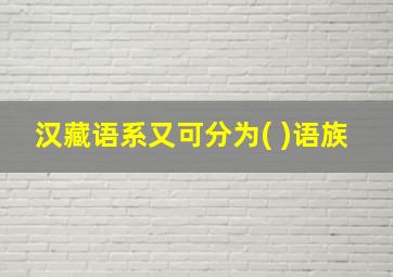 汉藏语系又可分为( )语族